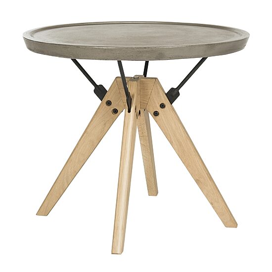 Safavieh Farmond Patio Collection Weather Resistant Concrete Side Table