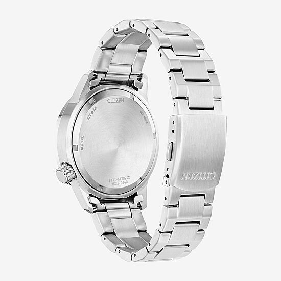 Citizen Weekender Mens Silver Tone Stainless Steel Bracelet Watch Bm7550-52l