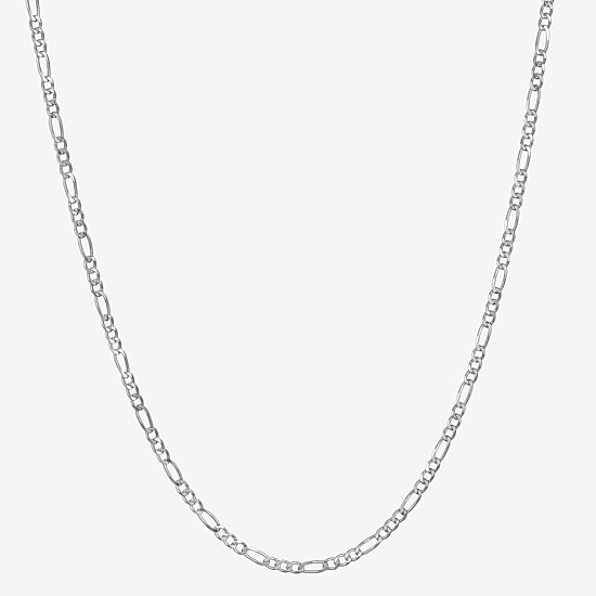 Made in Italy Womens Sterling Silver 20 Inch Figaro Chain Necklace