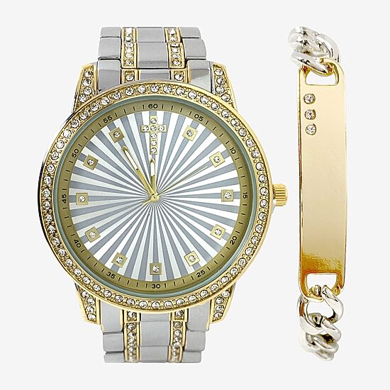 Mens Two Tone 3-pc. Watch Boxed Set Mac7135jc