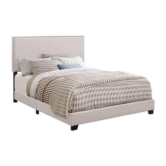 Boyd Nailhead Upholstered Rectangle Bed
