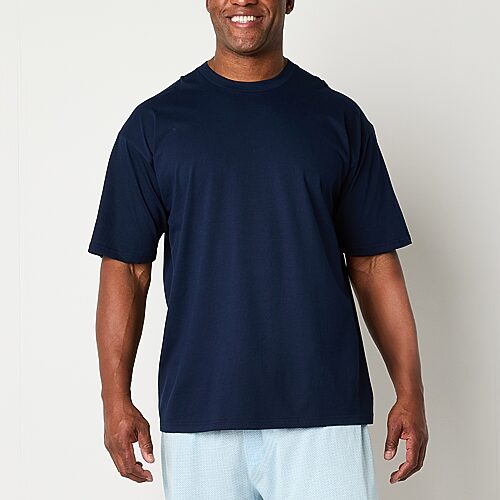 Stafford Heavyweight Mens 3 Pack Short Sleeve Crew Neck T-Shirt Big, 3x-large, Blue