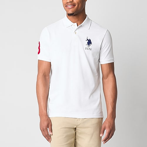 U.S. Polo Assn. Big Pony Pique Mens Regular Fit Short Sleeve Polo Shirt, X-large, White