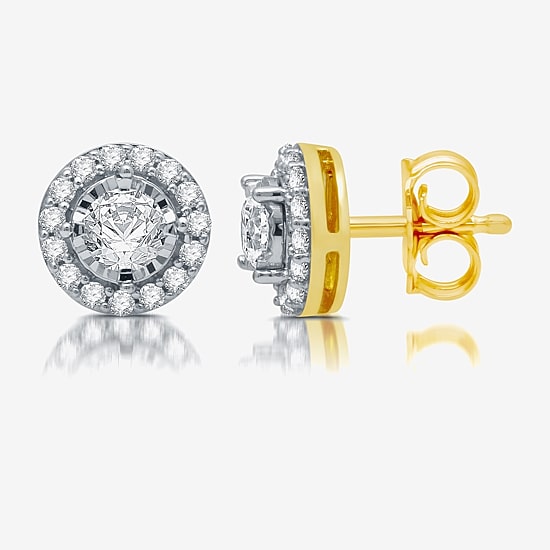 5/8 CT. T.W. Natural White Diamond 10K Gold Stud Earrings