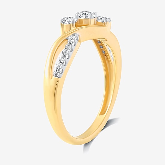 Love Lives Forever 1/3 CT.T.W. Natural Diamond 10K Gold 3-Stone Promise Ring