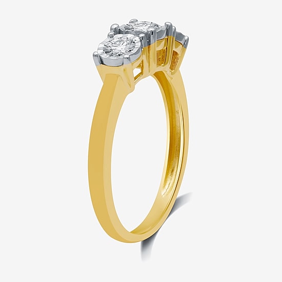 Love Lives Forever Round 1/2 CT.T.W. Natural Diamond 3-Stone Engagement Ring in 10K or 14K Gold