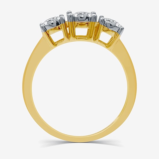 Love Lives Forever Round 1/2 CT.T.W. Natural Diamond 3-Stone Engagement Ring in 10K or 14K Gold