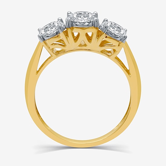 Love Lives Forever 1 CT.T.W. Natural Diamond 3-Stone Engagement Ring in 10K or 14K Gold