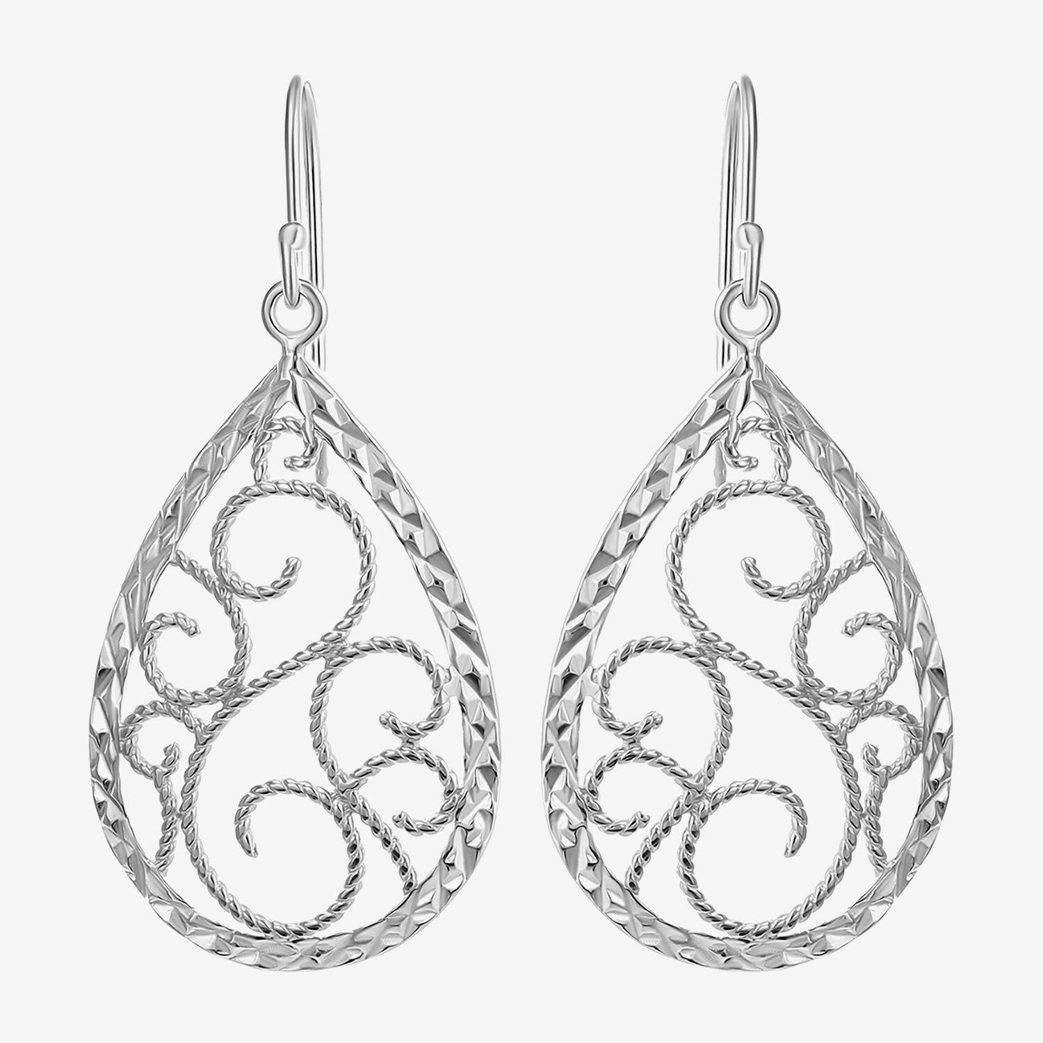 Womens Sterling Silver Drop Earrings