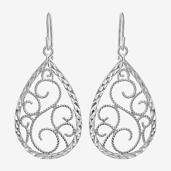 Womens Sterling Silver Drop Earrings