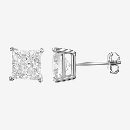 Womens Cubic Zirconia Sterling Silver Round 3 Pair Earring Set