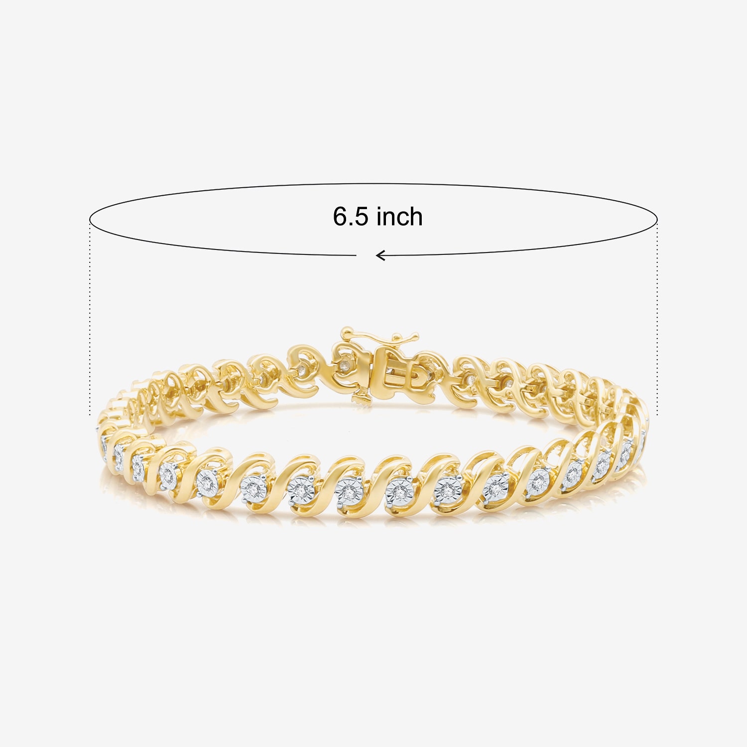 Womens 1/2 CT. T.W. Natural White Diamond 14K Gold Over Silver 7.5 Inch Tennis Bracelet