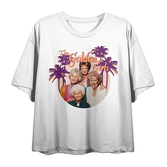 Golden Girls Cropped Tee Womens Juniors Crew Neck Short Sleeve Loose Fit Graphic T-Shirt