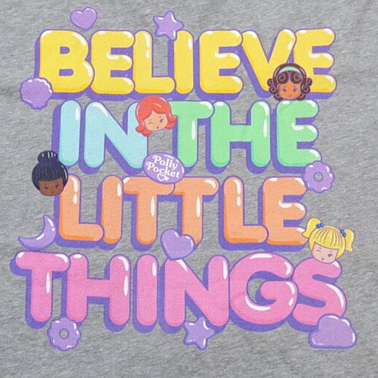 Polly Pocket Believe In The Little Things Cropped Tee Womens Juniors Crew Neck Short Sleeve Loose Fit Graphic T-Shirt