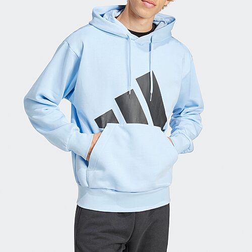 adidas Mens Long Sleeve Fleece Active Hoodie, Medium, Blue
