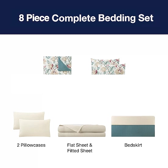 Broadhaven Warrington 8-pc. REVERSIBLE Complete Bedding Set with Sheets