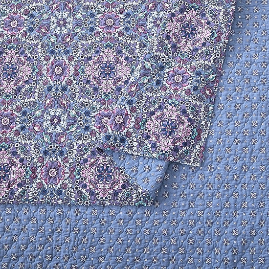 Modern Heirloom Lavender Florals Reversible Quilt Set