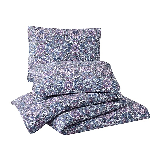 Modern Heirloom Lavender Florals Reversible Quilt Set