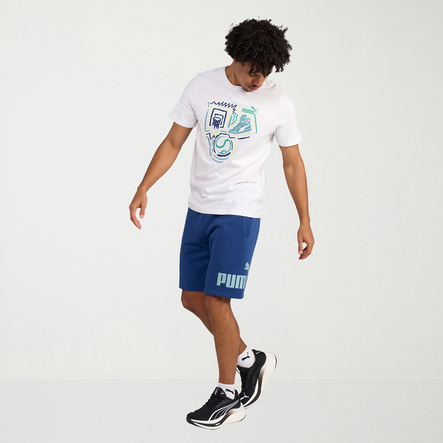 PUMA Essential Mens 10" Mid Rise Workout Shorts