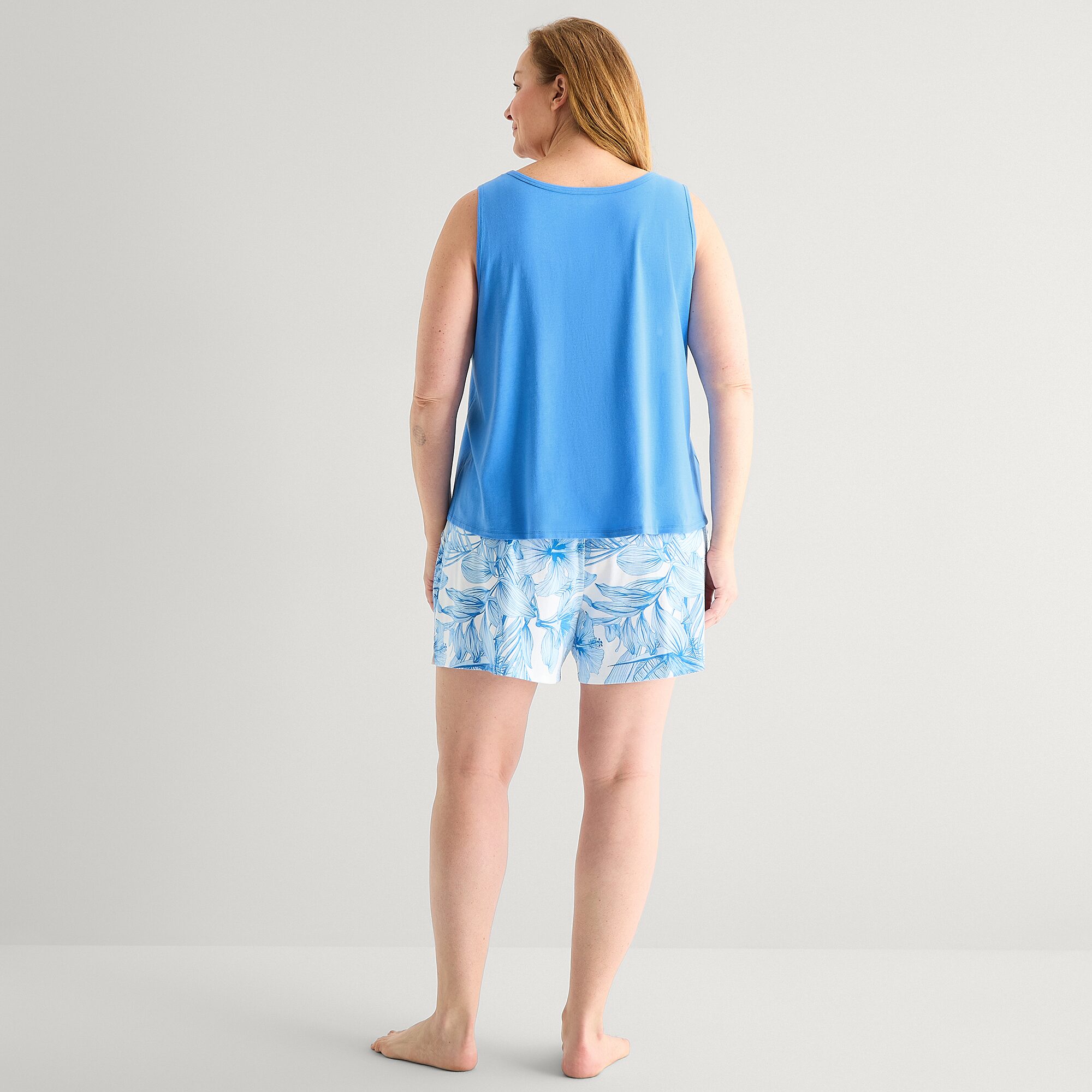 Liz Claiborne Womens V-Neck Sleeveless 2-pc. Plus Tank Top Pajama Set