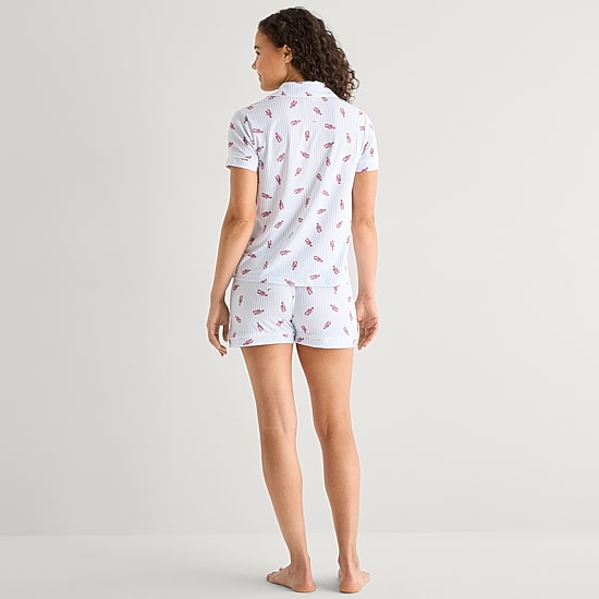 Jaclyn Womens Short Sleeve 2-pc. Pajama Set