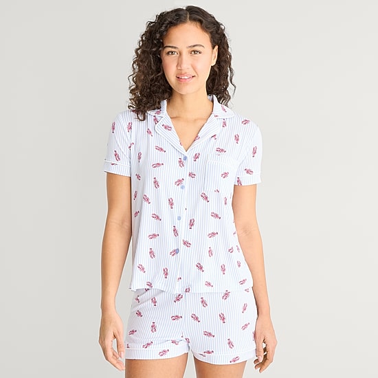 Jaclyn Womens Short Sleeve 2-pc. Pajama Set