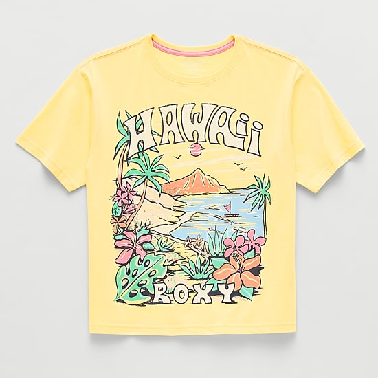 Roxy Big Kid Girls Crew Neck Short Sleeve Regular Fit Graphic T-Shirt