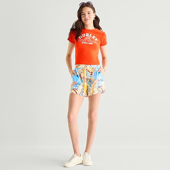 Hurley Womens Mid Rise Juniors Pull-On Short