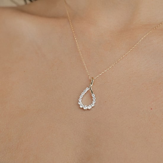 Floating Diamonds (F, Vs2) Womens 1 CT. T.W. Lab Grown White Diamond 14K Gold 18 Inch Pendant Necklace