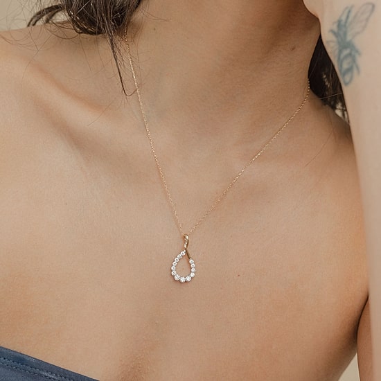 Floating Diamonds (F, Vs2) Womens 1 CT. T.W. Lab Grown White Diamond 14K Gold 18 Inch Pendant Necklace