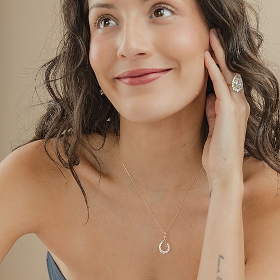Floating Diamonds (F, Vs2) Womens 1 CT. T.W. Lab Grown White Diamond 14K Gold 18 Inch Pendant Necklace