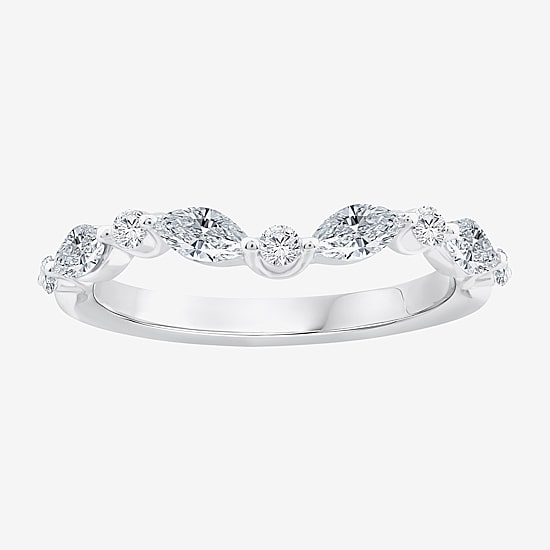 Grown Gorgeous (F / Vs2) Womens 5/8 CT. T.W. Lab Grown White Diamond 14K Gold Marquise Wedding Band