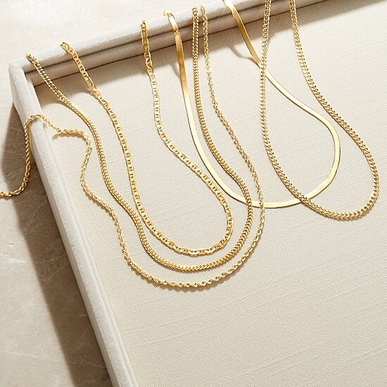 Unisex Adult 14K Gold 18 Inch Link Chain Necklace