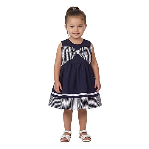 Bonnie Jean Babies' Toddler Girls Sleeveless Fit + Flare Dress In Blue