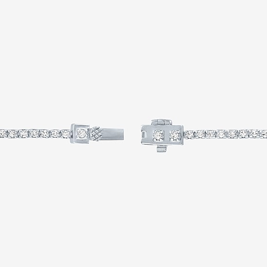 (G-H / Si2-I1) Womens 1 CT. T.W. Lab Grown White Diamond Pure Silver Over Brass 7.25 Inch Tennis Bracelet
