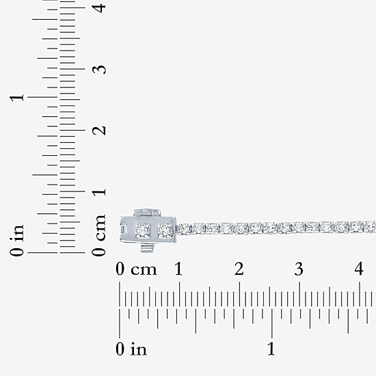 (G-H / Si2-I1) Womens 1 CT. T.W. Lab Grown White Diamond Pure Silver Over Brass 7.25 Inch Tennis Bracelet