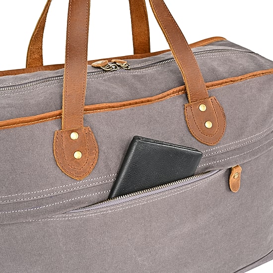 TSD Brand Valley Oak Convertible Weekender Duffel Bag