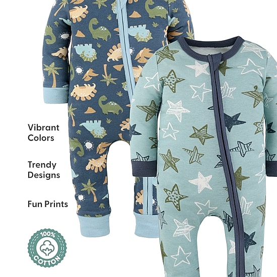 The Peanutshell Boys Scoop Neck Long Sleeve 2-pc. One Piece Pajama