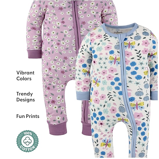 The Peanutshell Girls Scoop Neck Long Sleeve 2-pc. One Piece Pajama