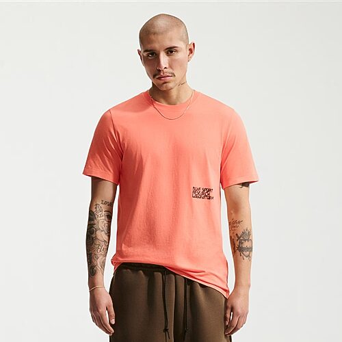 Nike Futura Mens Crew Neck Short Sleeve Classic Fit Graphic T-Shirt, Large, Orange