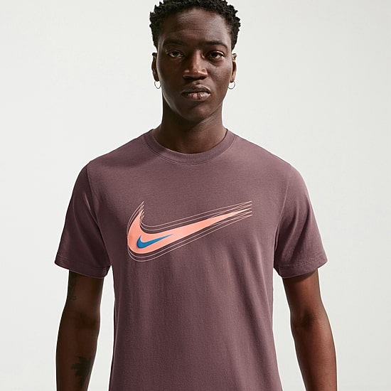 Nike Swoosh Mens Crew Neck Short Sleeve Classic Fit Graphic T-Shirt