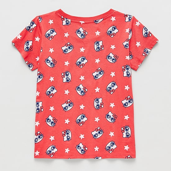 Little & Big Kid Girls Crew Neck Short Sleeve Regular Fit Hello Kitty Graphic T-Shirt