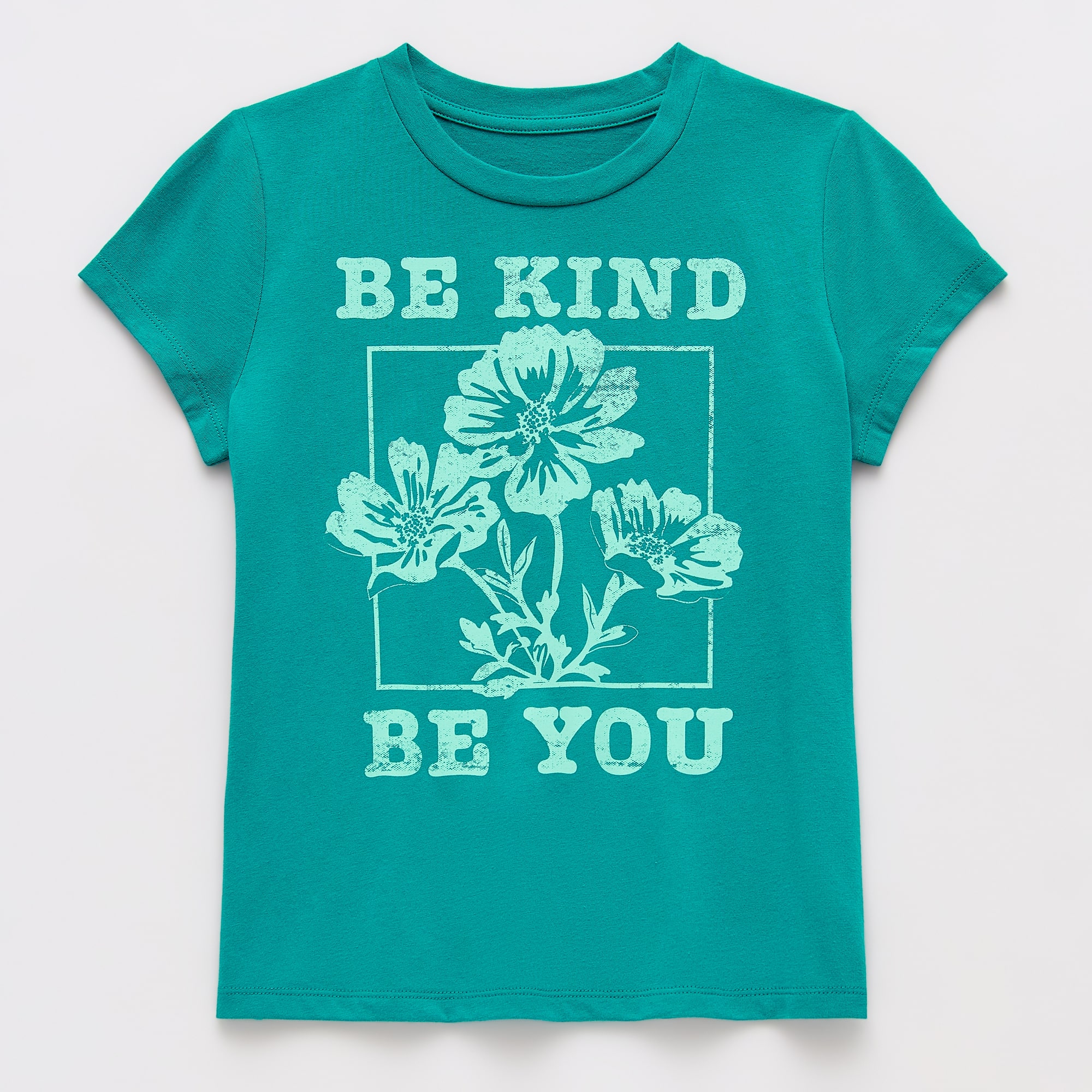 Thereabouts Little & Big Kid Girls Crew Neck Short Sleeve Classic Fit Graphic T-Shirt
