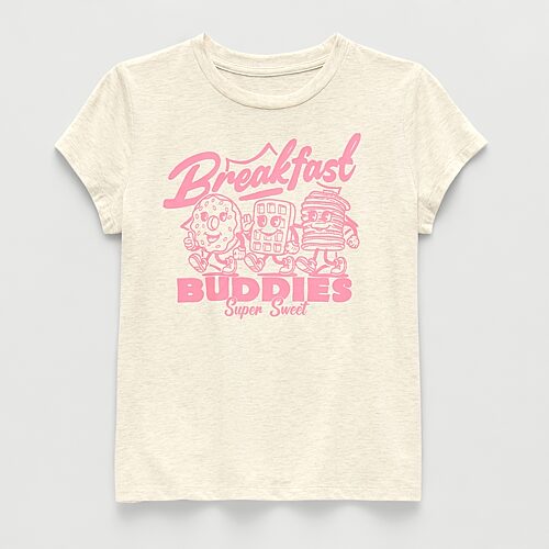 Thereabouts Little & Big Kid Girls Crew Neck Short Sleeve Classic Fit Graphic T-Shirt, 3x-large (22.5) Plus, Beige