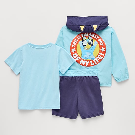 Toddler Boys Bluey French Terry 3-pc. Short Set