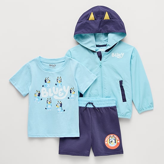 Toddler Boys Bluey French Terry 3-pc. Short Set