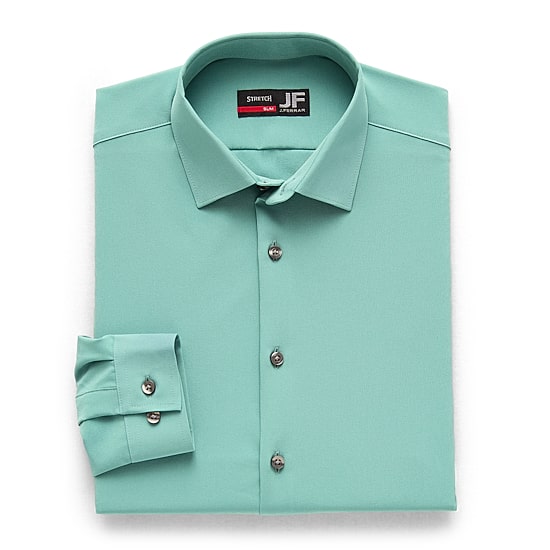 J. Ferrar 360 Stretch Performance Mens Slim Fit Stretch Fabric Long Sleeve Dress Shirt