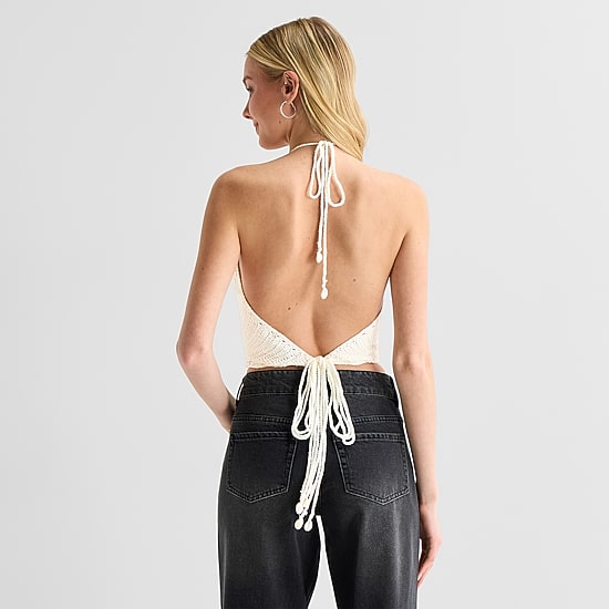 Forever 21 Womens Juniors Halter Neck Sleeveless Tank Top