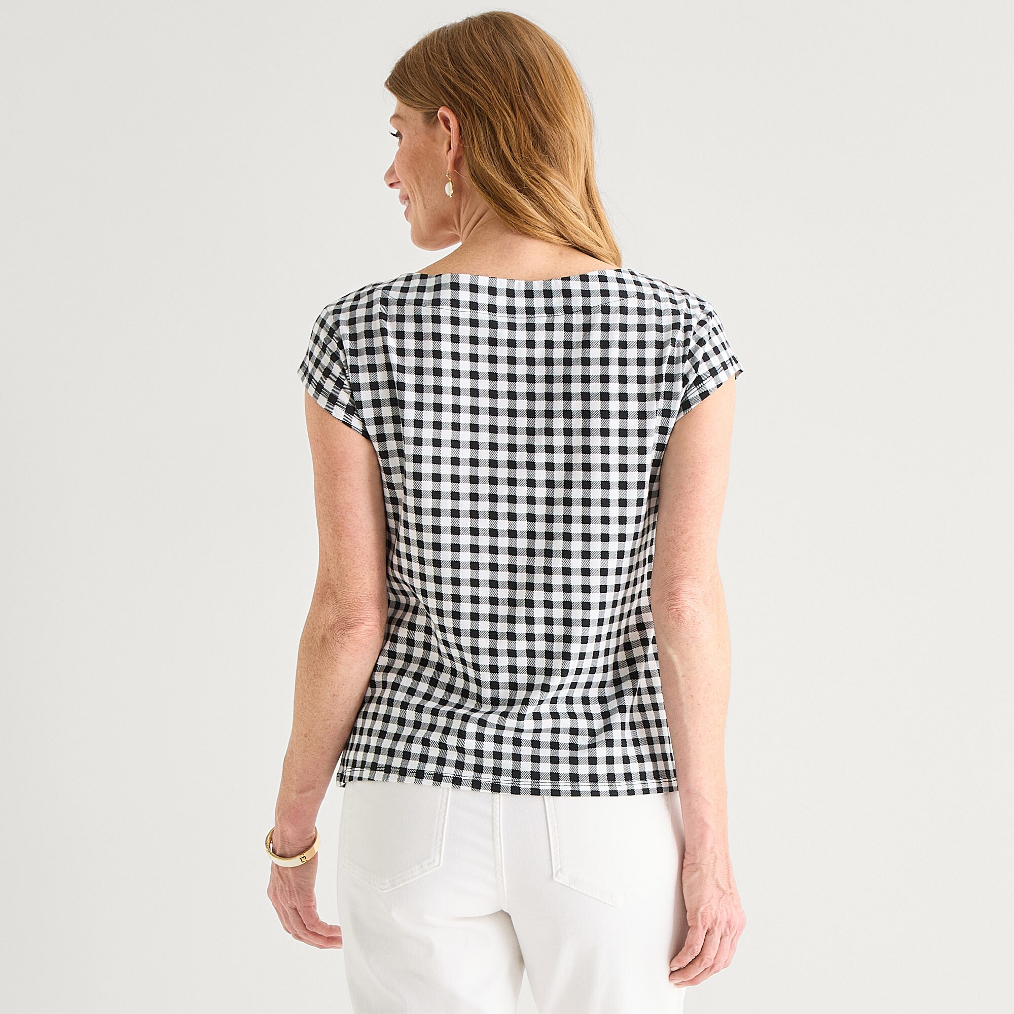 Liz Claiborne Womens Boat Neck Short Sleeve T-Shirt