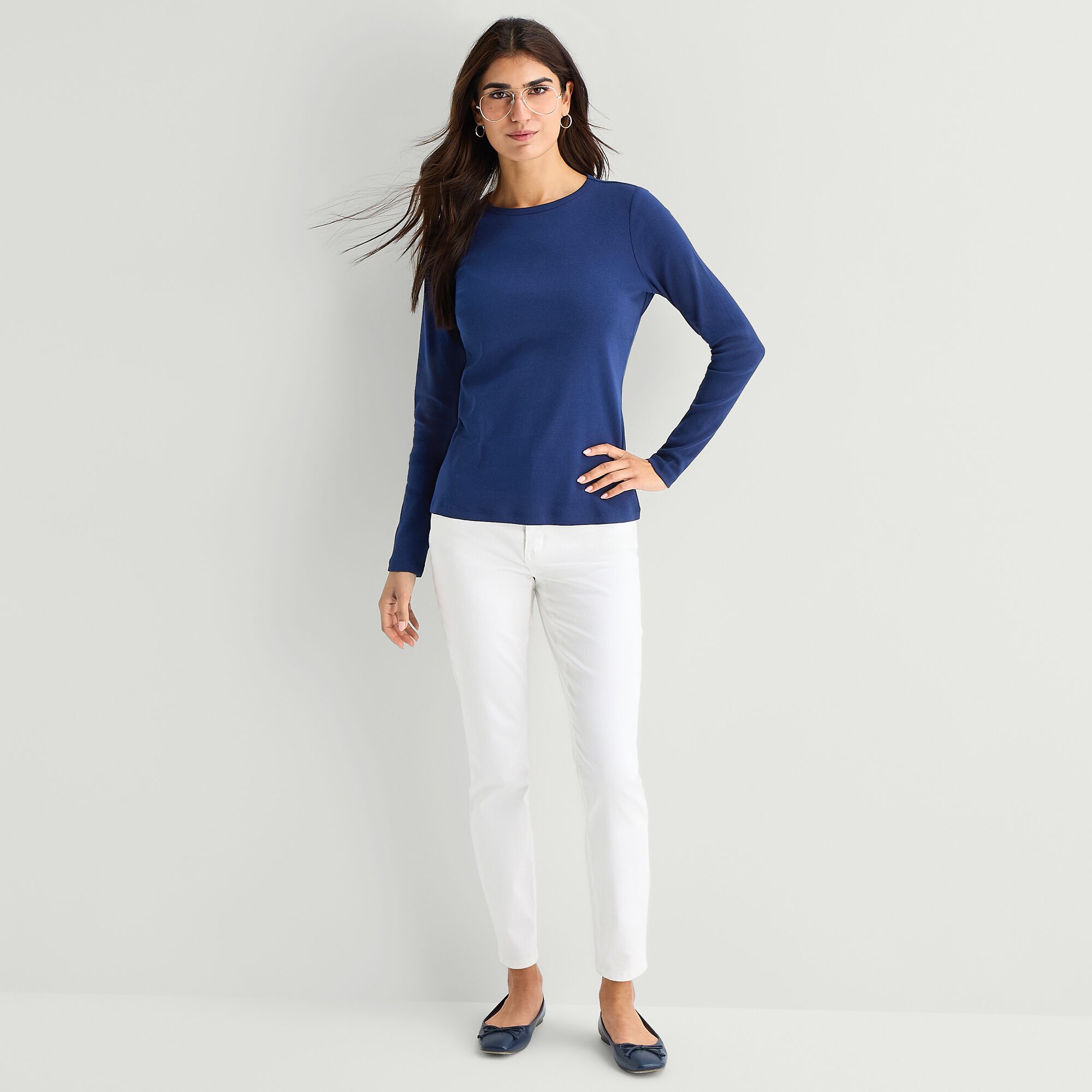 St. John's Bay Womens Crew Neck Long Sleeve T-Shirt